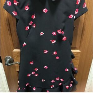 Kate Spade Black Dress with Red Floral Accents